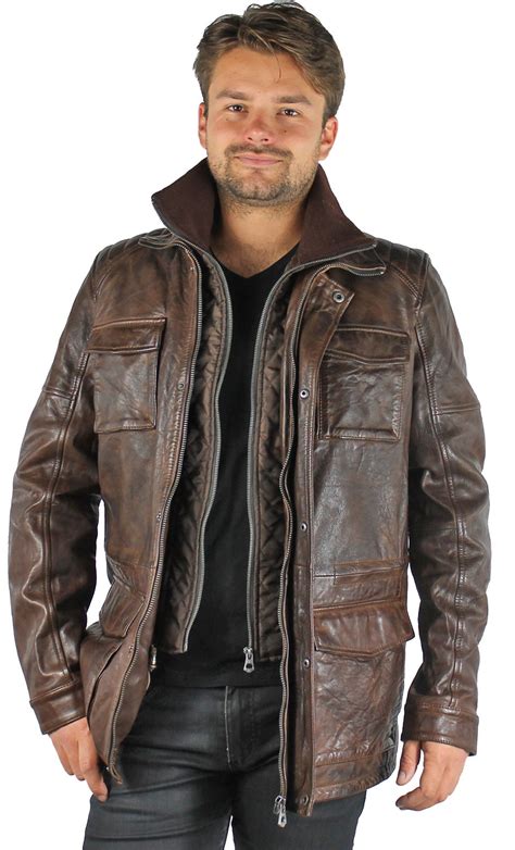 veste longue homme cuir|Vestes en Cuir pour Homme